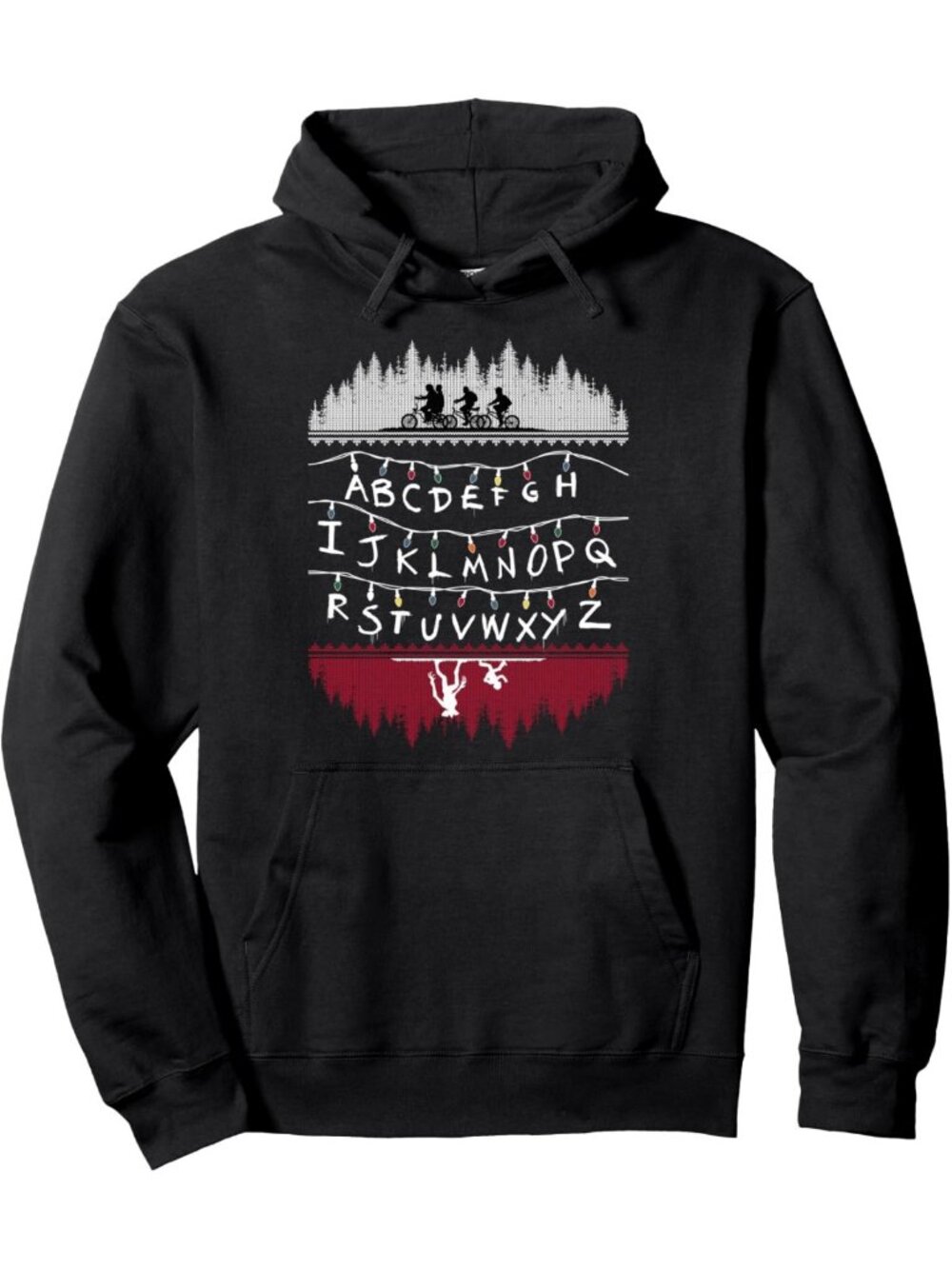 Cozy Alphabet Lights Pullover Hoodie - Perfect for Fans of Retro TV & Style